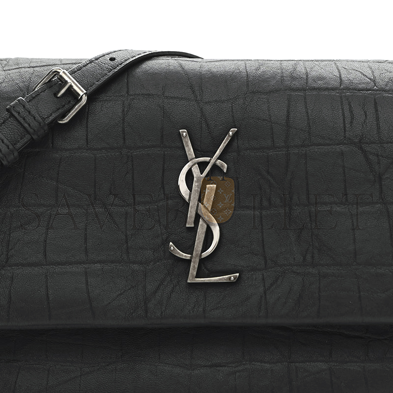 YSL MEDIUM WEST HOLLYWOOD MONOGRAM FOLD-OVER GREY 1079793 (24*15*10cm)